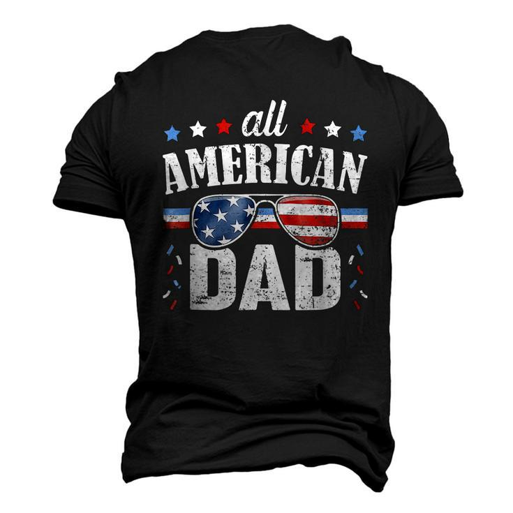 All American Dad 4Th Of July T Fathers Day Men's 3D T-Shirt Back Print