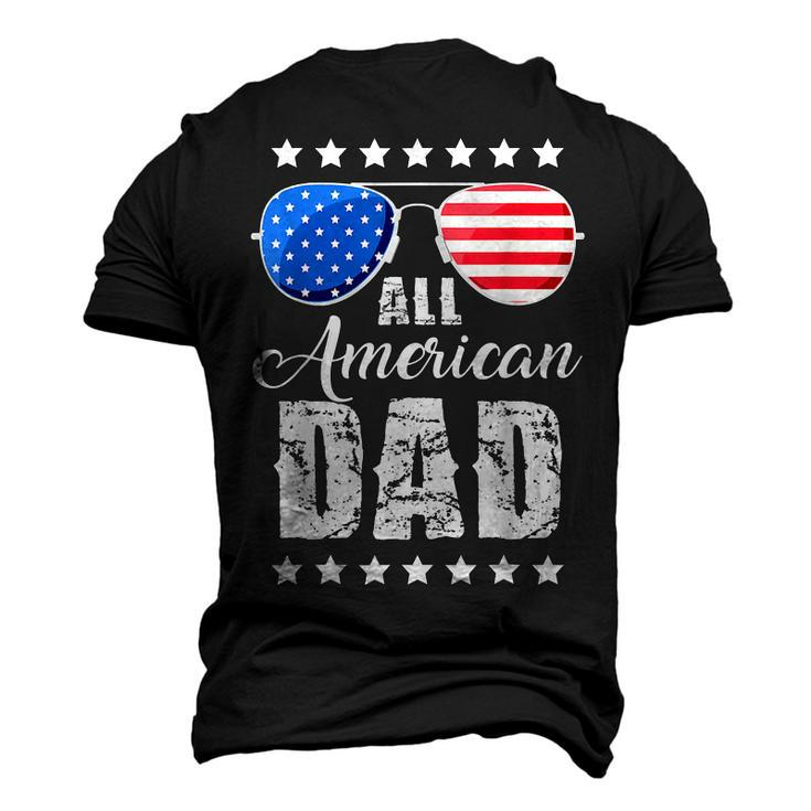 All American Dad 4Th Of July T Fathers Day Men Daddy Men's 3D T-Shirt Back Print
