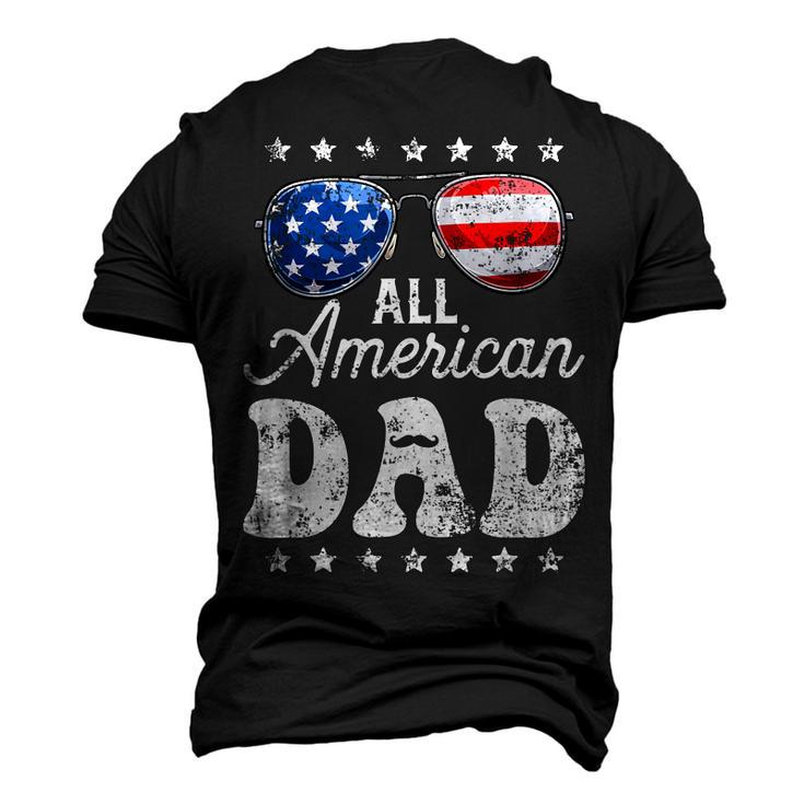 All American Dad 4Th Of July Fathers Day Men Daddy Papa Men's 3D T-Shirt Back Print