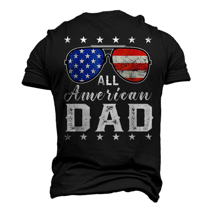 All American Dad 4Th Of July Usa America Flag Sunglasses Men's 3D T-Shirt Back Print