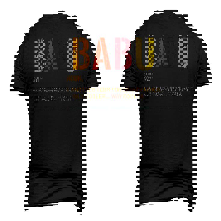 Babu Grandpa Definition Distressed Retro Men's 3D T-Shirt Back Print