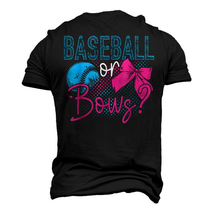 Baseball Or Bows Gender Reveal Party Quote Mom Dad Men's 3D T-Shirt Back Print
