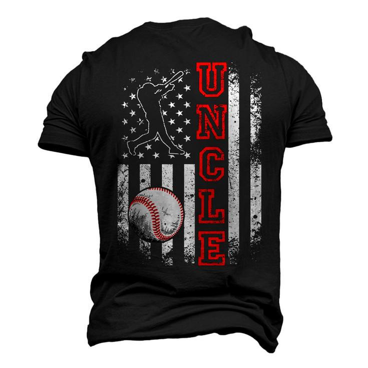 Baseball Uncle American Flag Vintage Baseball Lovers Men's 3D T-Shirt Back Print