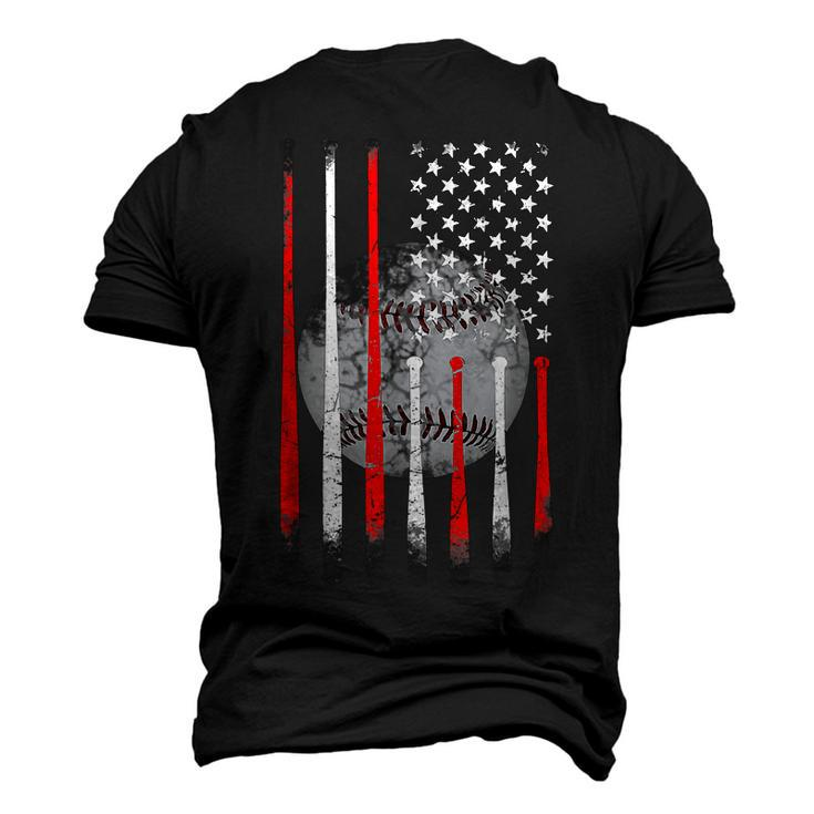 Baseball Usa Flag American Flag Vintage For Dad Fathers Day Men's 3D T-Shirt Back Print