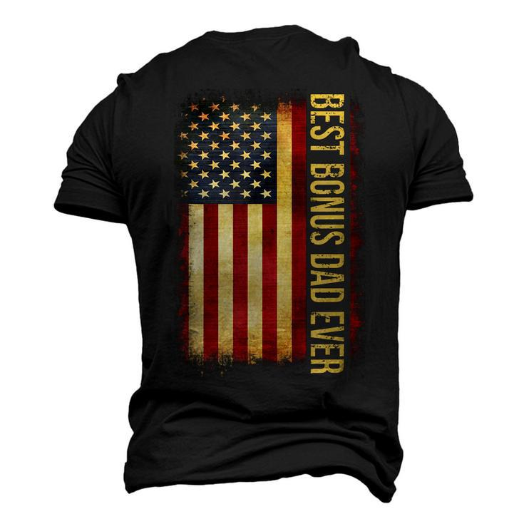 Best Bonus Dad Ever American Flag Fathers Day Men's 3D T-Shirt Back Print