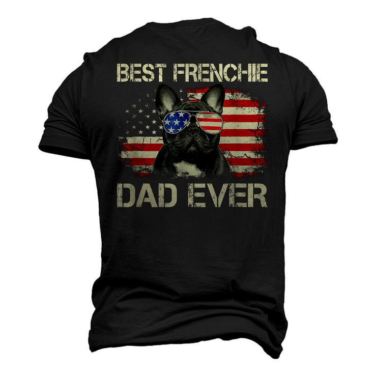 Best Frenchie Dad Ever Bulldog American Flag Men's 3D T-Shirt Back Print
