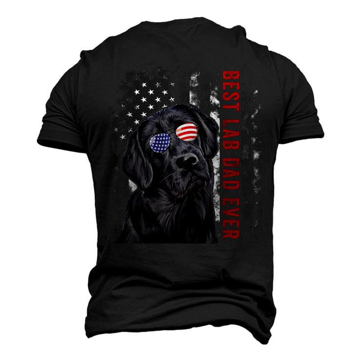 Best Lab Dad Ever Labrador Dog American Flag Fathers Day Men's 3D T-shirt Back Print