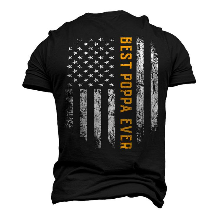 Best Poppa Ever American Flag Fathers Day Men's 3D T-Shirt Back Print
