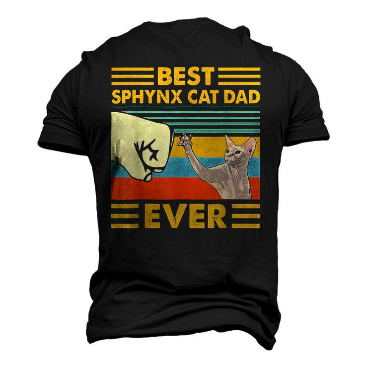 Best Sphynx Cat Dad Ever Retro Vintage Sunset Men's 3D T-Shirt Back Print