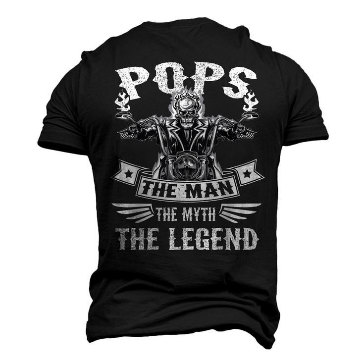 Biker Grandpa Pops The Man Myth The Legend Motorcycle Men's 3D T-shirt Back Print