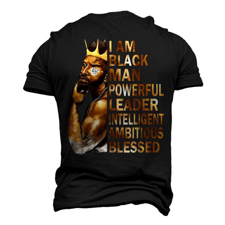 I Am Black Man King Powerful Fathers Day For Mens Dad Men's 3D T-Shirt Back Print