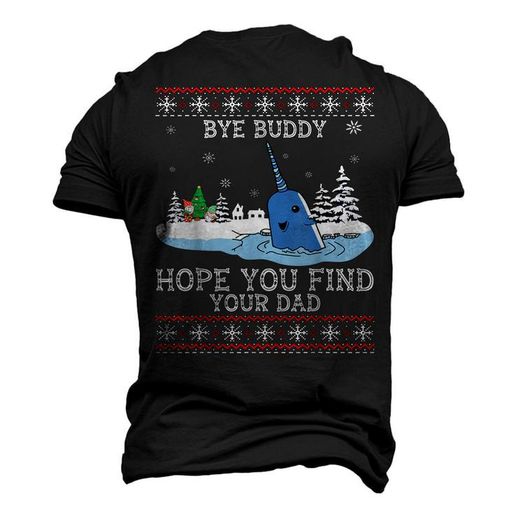 Byebuddyhopeyou Find Your Dad Whale Ugly Xmas Sweater Men's 3D T-Shirt Back Print