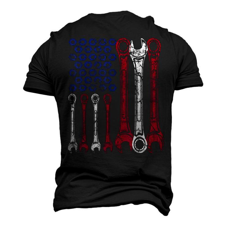 Car Mechanic American Flag 4Th Of July Veteran Men's 3D T-Shirt Back Print