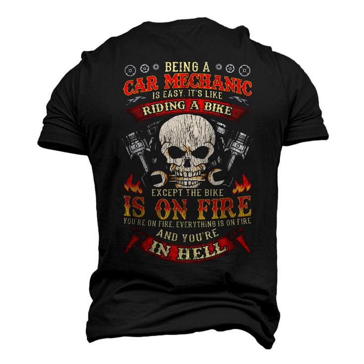Car Mechanic Biker Skull Men's 3D T-Shirt Back Print
