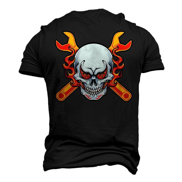 Car Mechanic Race Car Guy Auto Garage Diesel Skull Men's 3D T-Shirt Back Print