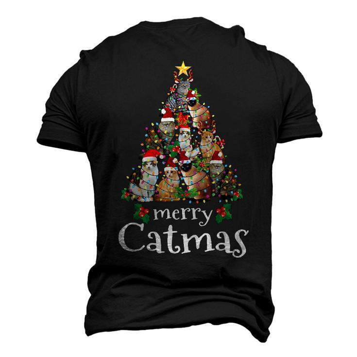 Cat Mom Cat Dad Christmas Cat Merry Catmas Cute Cat Men's 3D T-Shirt Back Print
