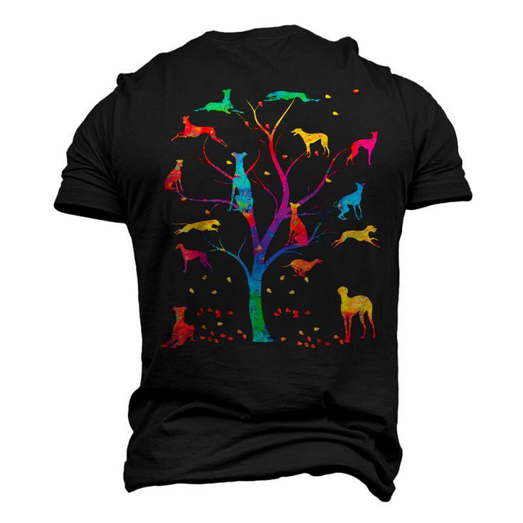 Colored Greyhound Tree Colorful Greyhound Mom Dad Men's 3D T-Shirt Back Print