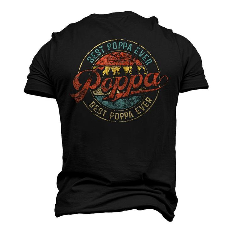 Cool Poppa Fathers Day Retro Best Poppa Ever Men's 3D T-Shirt Back Print