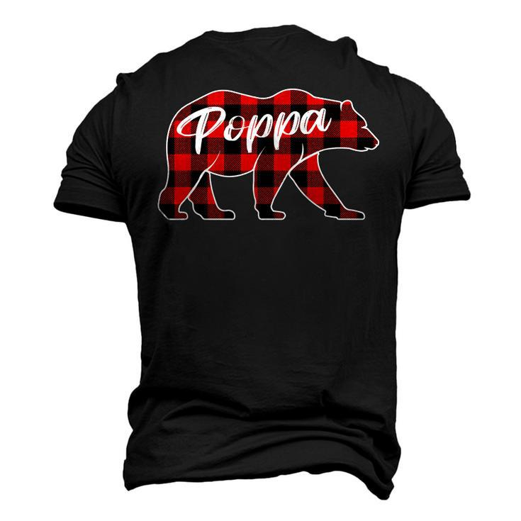 Cute Poppa Bear Red Plaid Christmas Pajama Men's 3D T-Shirt Back Print