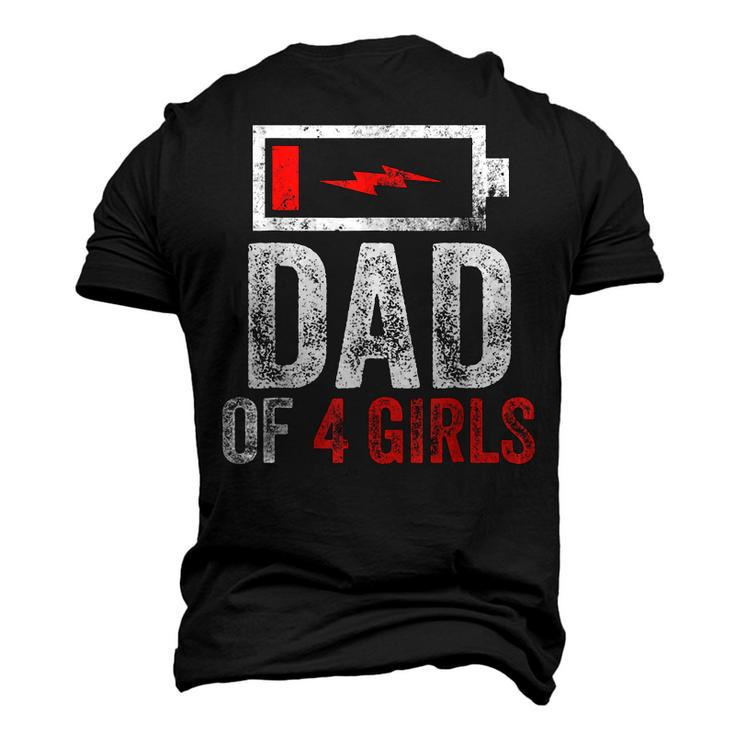 Dad Of 4 Girls From Daughter Fathers Day Men's 3D T-Shirt Back Print