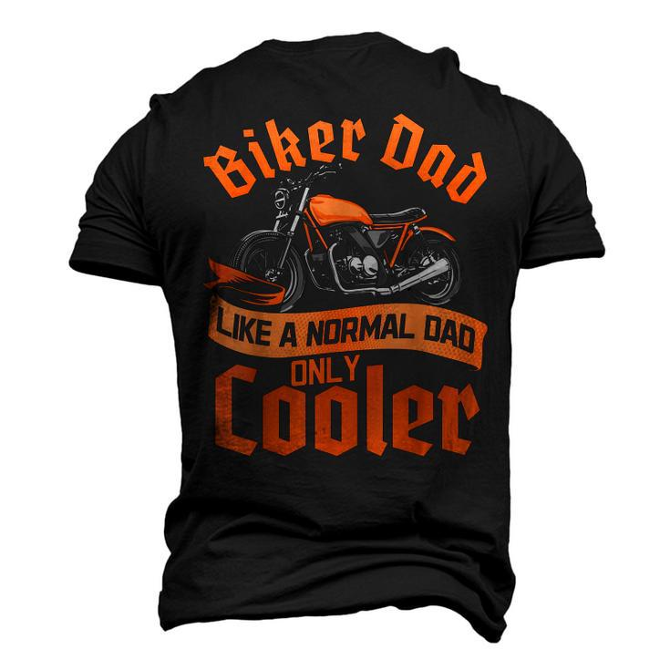Dad Biker Fathers Day Motorcycle Rider Motorcyclist Papa Men's 3D T-Shirt Back Print