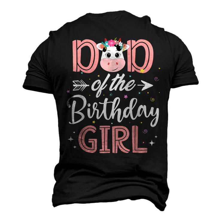 Dad Of The Birthday Girl Cow Farm Birthday Party Daddy Papa Men's 3D T-Shirt Back Print