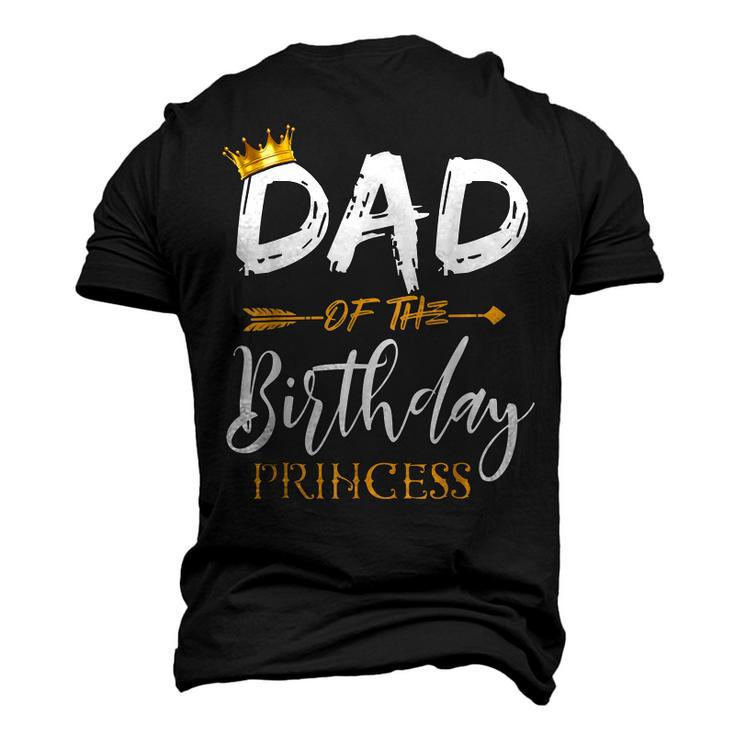 Dad Of The Birthday Princess Girls Matching Men's 3D T-Shirt Back Print