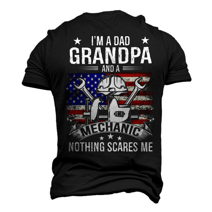 Im A Dad Grandpa Mechanic Quotes American Flag Patriotic Men's 3D T-Shirt Back Print