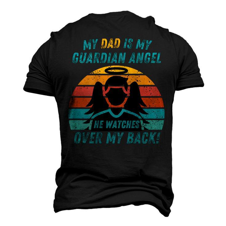 My Dad Is My Guardian Angel Retro Style Men's 3D T-shirt Back Print