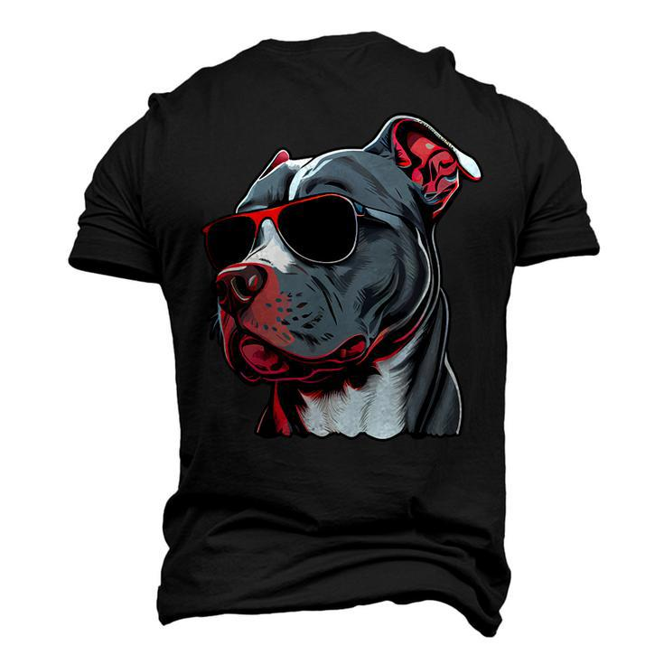 Dad Mom Cool Dog Sunglasses Pitbull Men's 3D T-Shirt Back Print