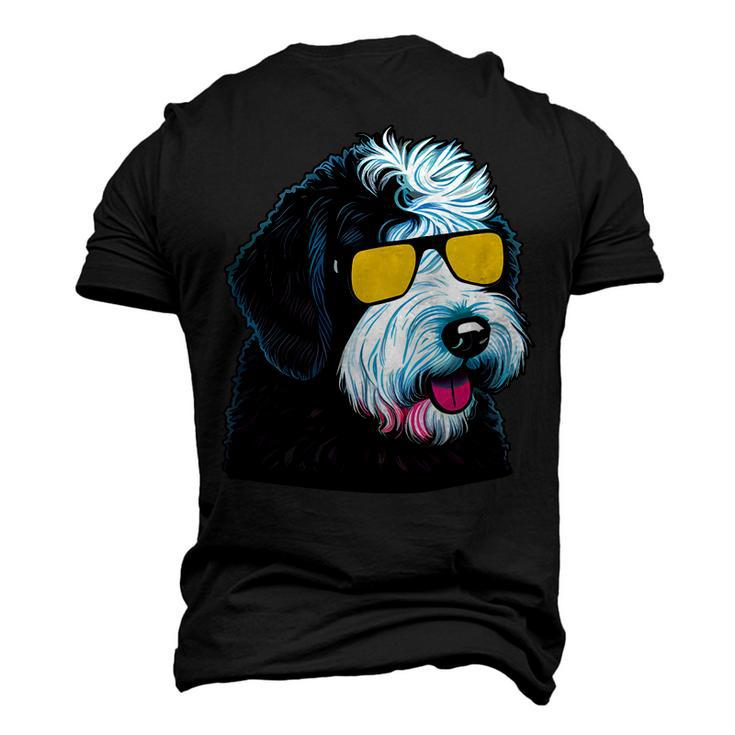 Dad Mom Cool Dog Sunglasses Sheepadoodle Men's 3D T-Shirt Back Print