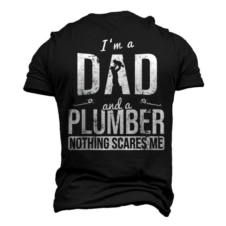 Dad And Plumber Nothing Scares Me Father Plumber Men's 3D T-Shirt Back Print