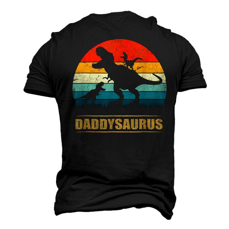 Dad Saurus Daddy Dinosaur T Rex 2 Kids Fathers Day Men's 3D T-Shirt Back Print