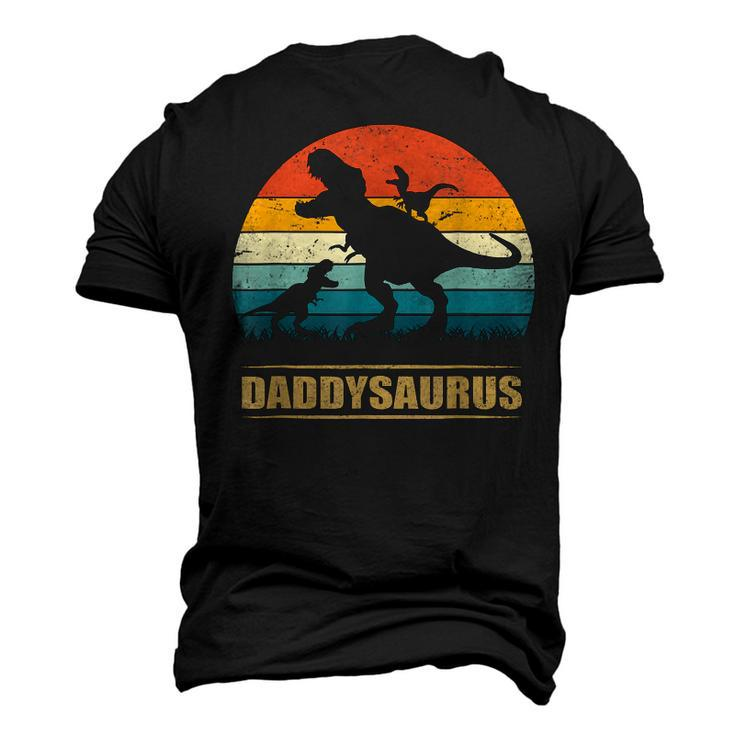 Daddy Dinosaur Daddysaurus 2 Kids Fathers Day For Dad Men's 3D T-Shirt Back Print