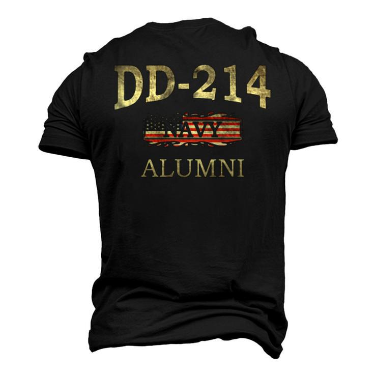Dd214 Navy Alumni American Flag Military Retired Veteran Men's 3D T-Shirt Back Print