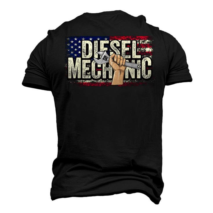 Diesel Mechanic American Flag Truck Mechanic Men's 3D T-Shirt Back Print