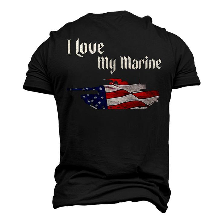 Distressed Support Military I Love My Marine Flag Marine Men's 3D T-Shirt Back Print