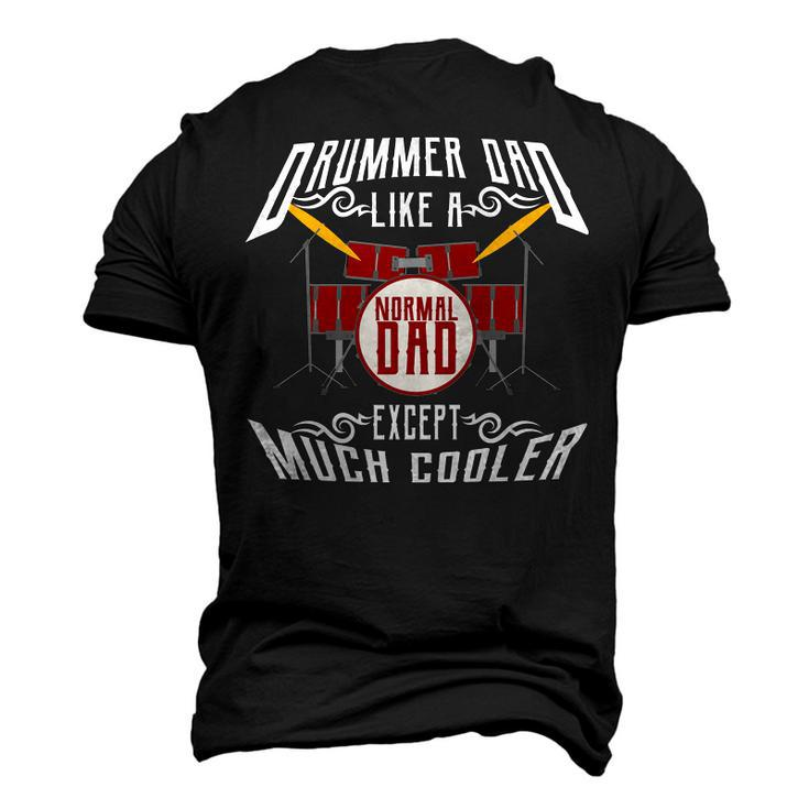 Drummer Dad Badass Drum Musical Band Father Men's 3D T-Shirt Back Print