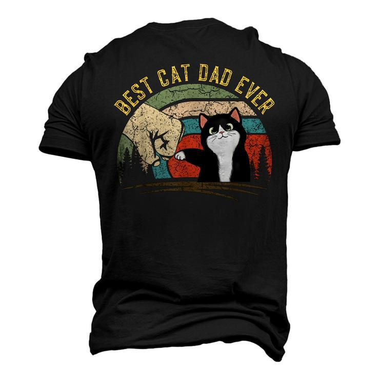 Fathers Day Cat Daddy 2023 Vintage Best Cat Dad Ever Men's 3D T-shirt Back Print