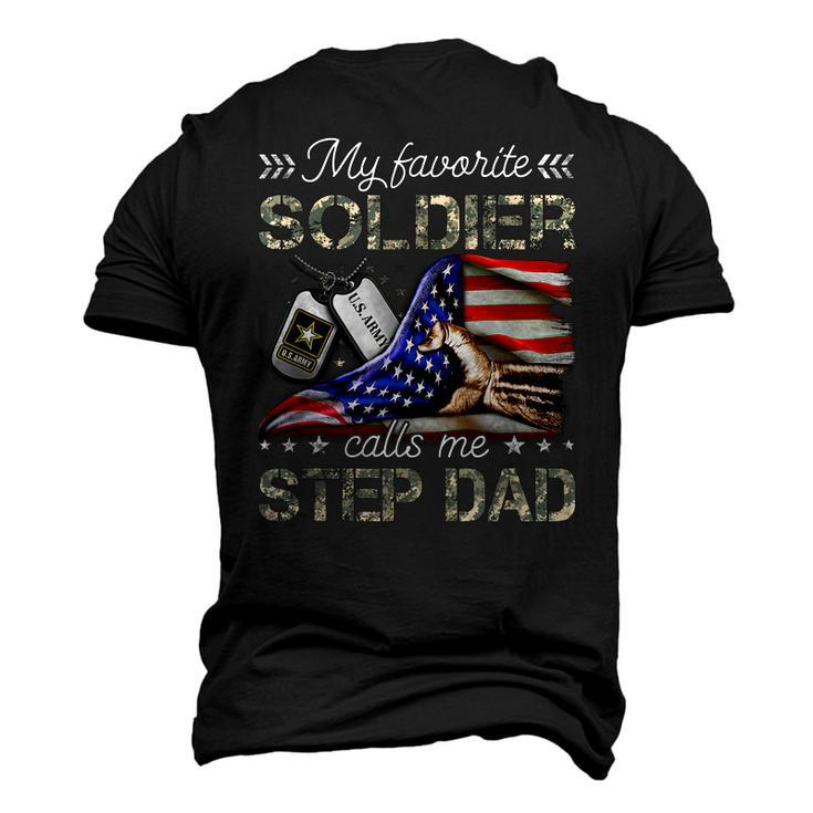 My Favorite Soldier Calls Me Step Dad Army Graduation Men's 3D T-Shirt Back Print