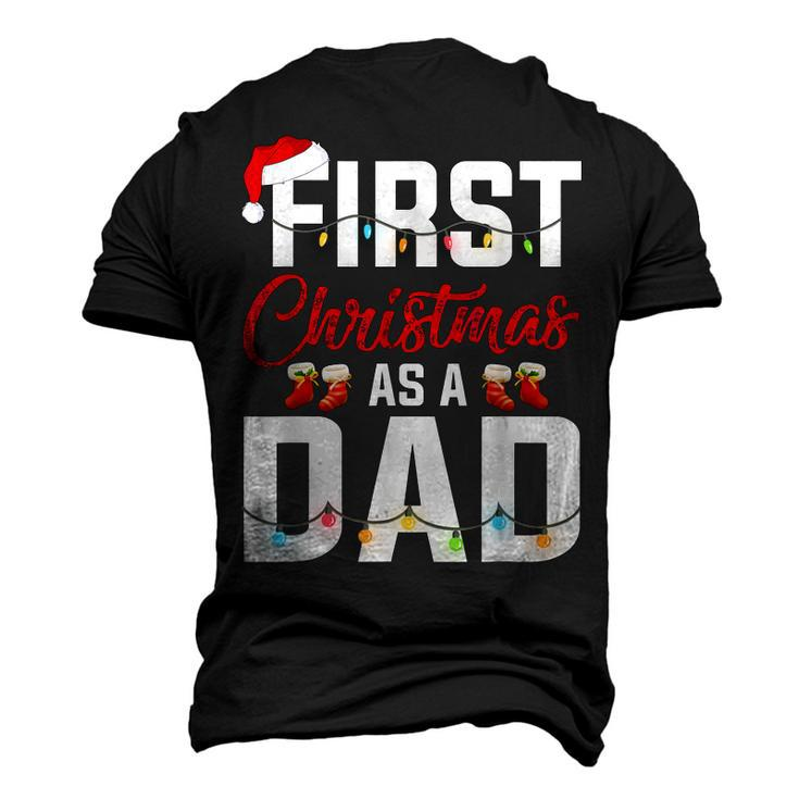 First Christmas As A Dad Xmas Lights New Dad Christmas Men's 3D T-Shirt Back Print