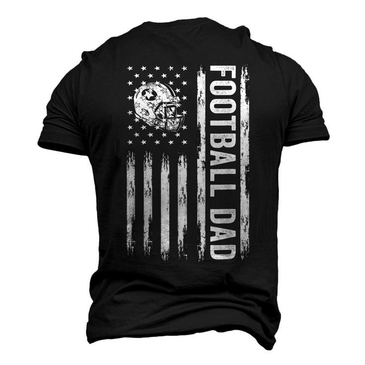 Football Dad American Flag Proud Dad Of Ballers Fathers Day Men's 3D T-Shirt Back Print