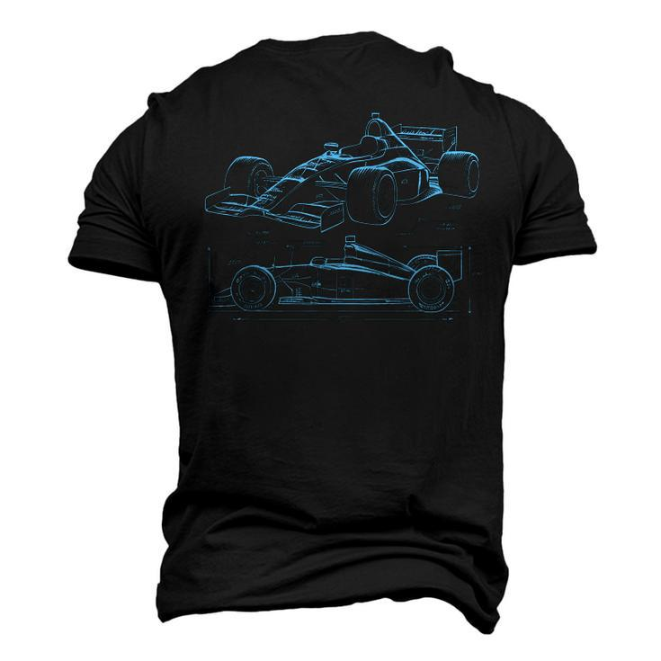 Formula Racing Car Silhouette Mechanic Car Guys Men's 3D T-Shirt Back Print