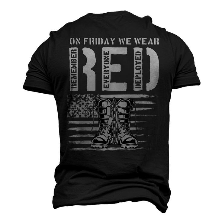 On Friday We Wear Red Friday Military Support Troops Us Flag Men's 3D T-Shirt Back Print