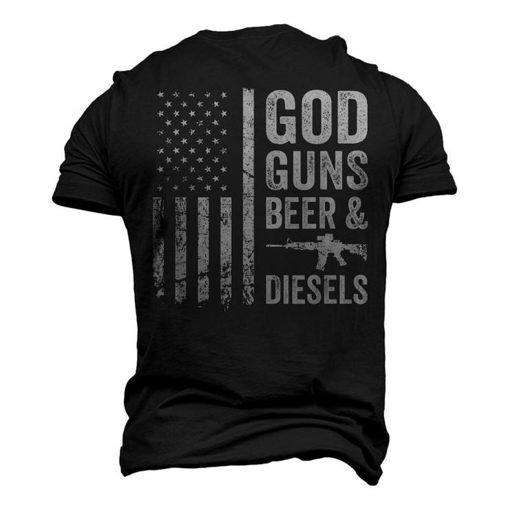 God Guns Beer & Diesels Diesel Truck Mechanic Usa Flag Men's 3D T-Shirt Back Print