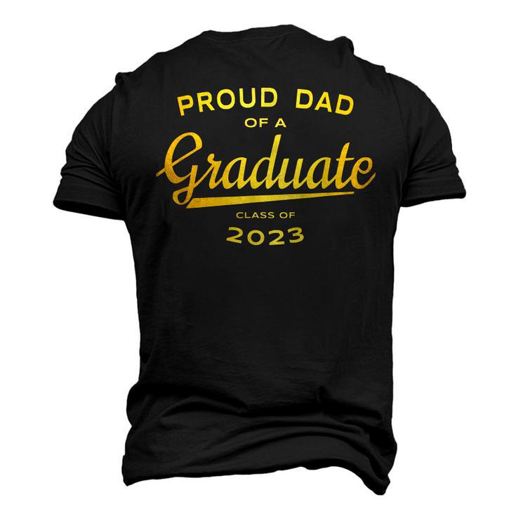 Gold Matching Proud Dad 2023 Graduate Men's 3D T-Shirt Back Print
