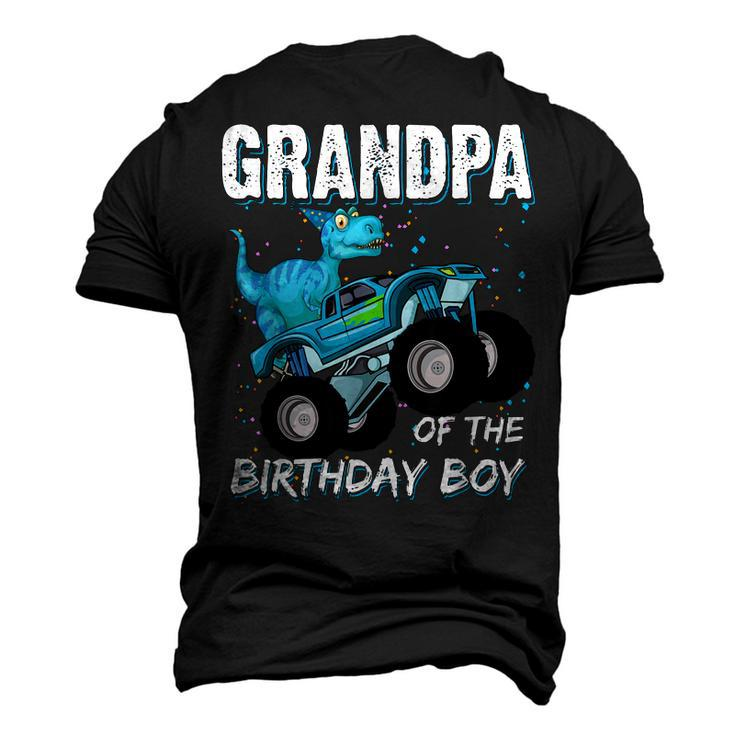 Grandpa Of The Birthday Boy Trex Dinosaur Monster Truck Men's 3D T-Shirt Back Print