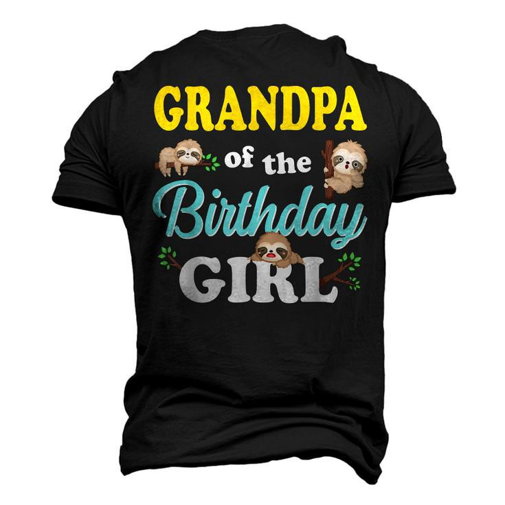 Grandpa Of The Birthday Girl Sloth Girl Men's 3D T-Shirt Back Print