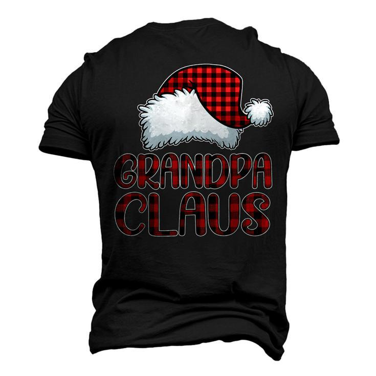 Grandpa Claus Santa Hat Red Buffalo Plaid Christmas Pajama Men's 3D T-Shirt Back Print