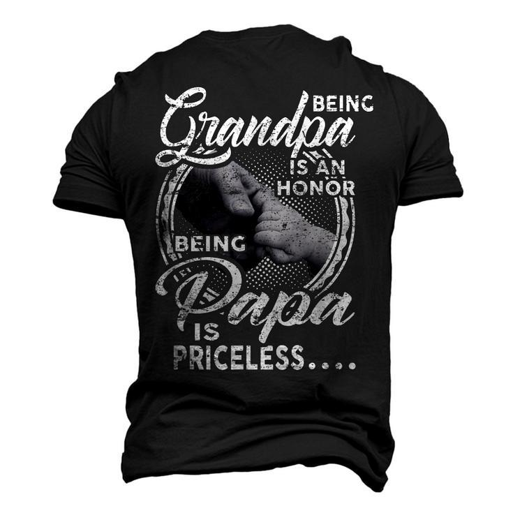Being Grandpa Is An Honor Heart Being Papa Is Priceless Men's 3D T-Shirt Back Print